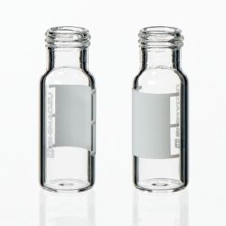 Vials, 1.5mL Clear Silanized Glass Vial w/ Cap & Septa, Short Thread, 12 x 32mm, 9mm opening, 100/pk