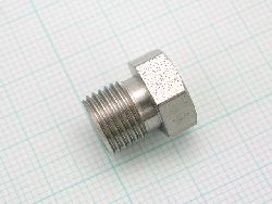 Fitting, MM5, M10P1, 5mm ID hole, SS, in graphite ferrule forming jig, fits 12mm wrench, each